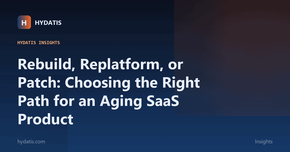 Rebuild, Replatform, or Patch: Choosing the Right Path for an Aging SaaS Product