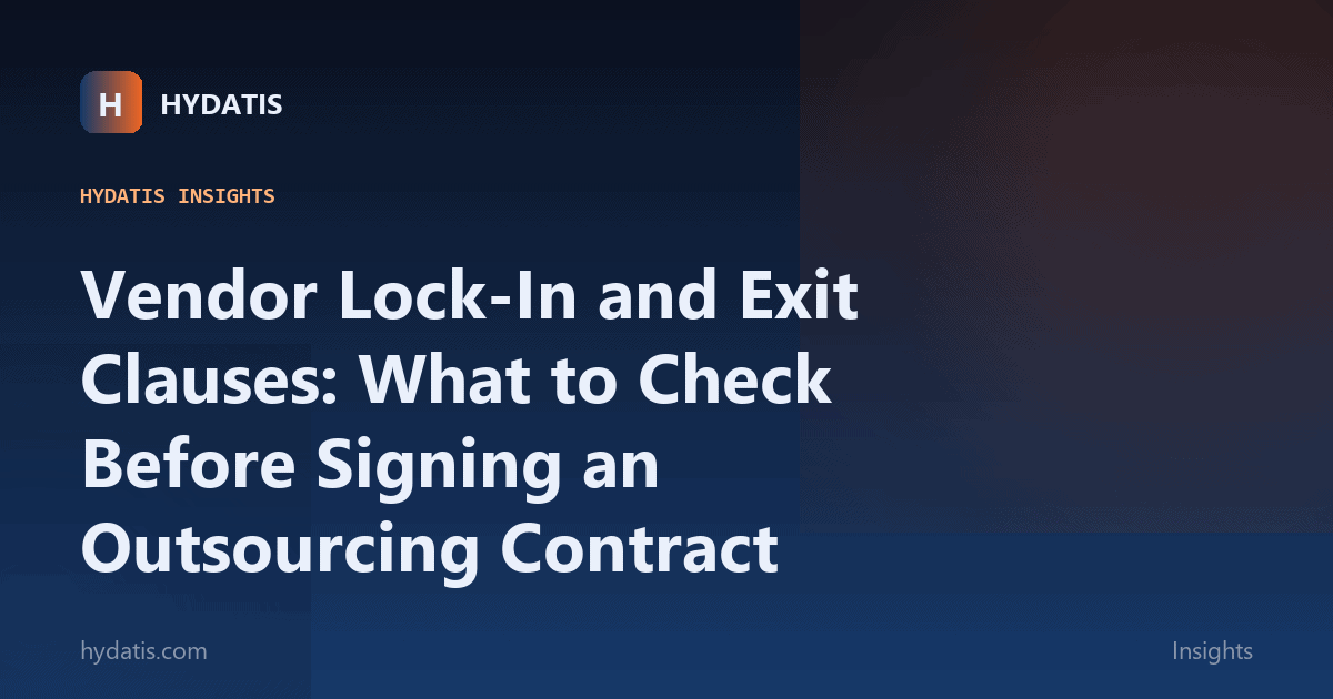 Vendor Lock-In and Exit Clauses: What to Check Before Signing an Outsourcing Contract